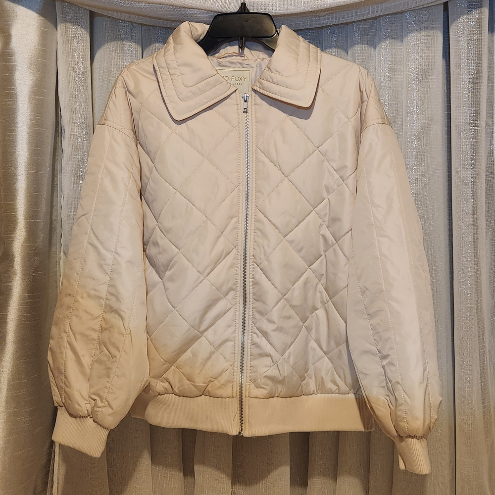 Women's Cream Quilted Jacket
